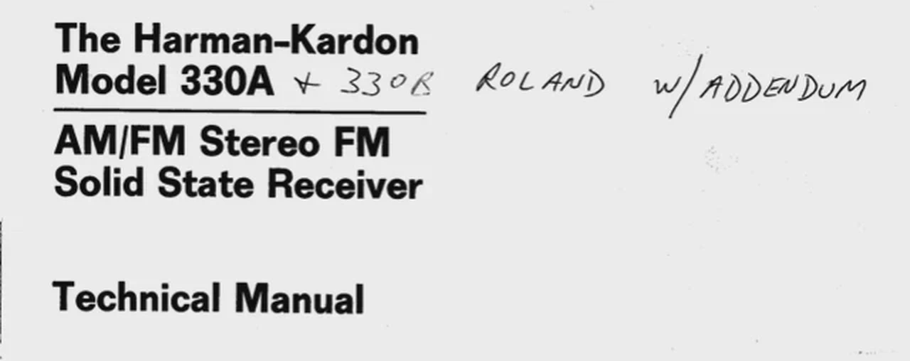 330B Technical Manual Cover